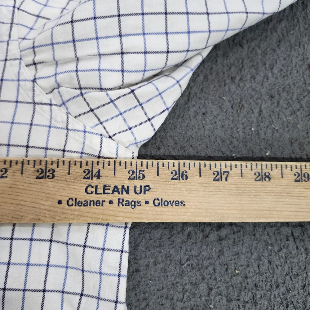 Polo Ralph Lauren Bonnard Mens Large Blue White Windowpane Check Cotton Shirt